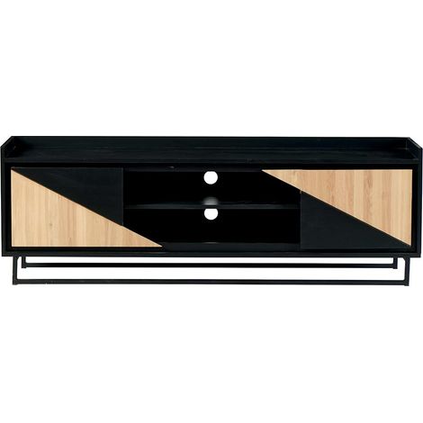 Meuble TV 2 portes en chêne et pin 180cm Casita TRATV 180 - 180x45x60 cm - Kayu Meuble (1/3)