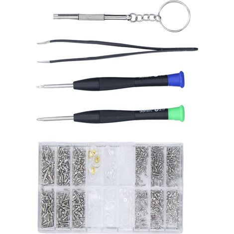 Kit de réparation de lunettes mini vis en acier inoxydable pour lunettes de soleil avec tournevis pince à épiler pour montres et lunettes (1/5)