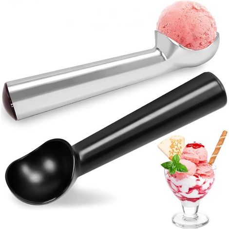 2 cucharas de aluminio anticongelantes de 18 cm (7 pulgadas), antiadherentes y aptas para lavavajillas, ideales para helados, sorbetes y postres (1/5)