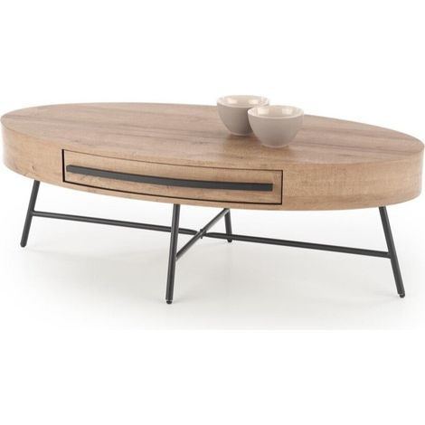 Mesa de centro Houston 1115 , 41x60x120cm, Diámetro: 0, MDF, Ovalada