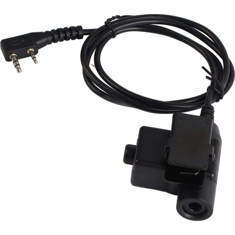 Adaptateur de câble PTT pour talkie-walkie extérieur à 2 broches U94 pour casque tactique Z (1/4)