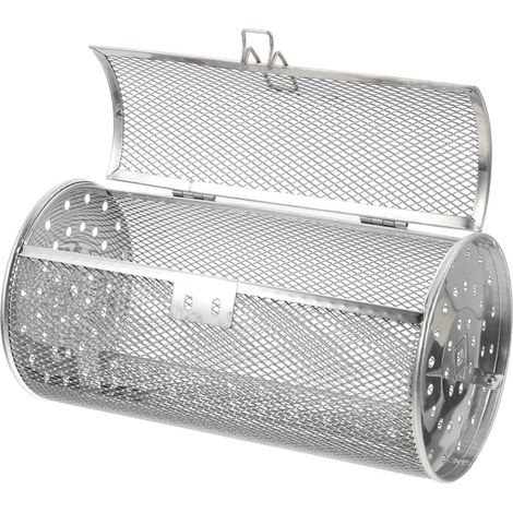 Panier à griller rotatif en acier inoxydable pour four et friteuse à air chaud, cage en treillis métallique 140 x 250 mm (1/5)