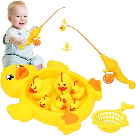 Jouet de bain - Jouet de pêche pour enfants - Jaune - dès 12 mois - 9 pièces