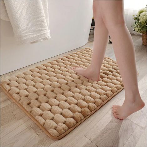 Tapis de Bain Absorbant, Antidérapant, Doux et Confortable, Entretien Facile, 60 x 40 cm, Café (1/5)