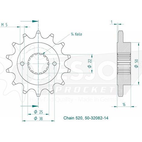 Pignon de sortie de boite Esjot pour Moto Ducati 748 Biposto 1995
