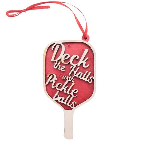 Ornement de Noël Pickleball pour Sapin, Décoration de Fête avec Balles, Suspension Originale pour Arbre, Cadeau Sportif Amusant, 1 Pièce, Vert et Jaune (1/5)