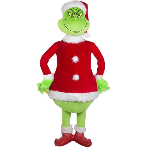 Monstre Vert - Décoration De Noël En Peluche - Figurine Assise De Lutin - Pour Intérieur Et Table De Fête - Lot De 1