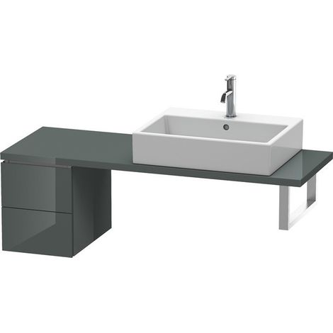 Consolle bassa L-CUBE 320x477x400mm Doloaveci grigio lucido