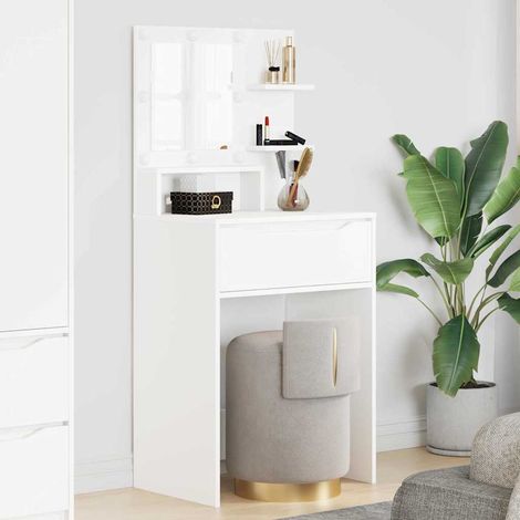 Schlafzimmer-Frisiertische mit Regal Weiß 80 x 39,6 x 135 cm