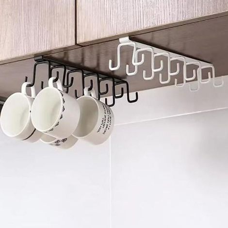 Porte-Tasses Suspendu sous Placard, Étagère, Cabinet,  Supports pour Tasses, Mugs, Verres à Bière, Ustensiles pour Cuisine