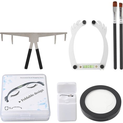 Kit de traçage de sourcils semi-permanent en acier inoxydable, fil de repérage, pâte 0.7oz et liquide blanc 1ml (1/5)