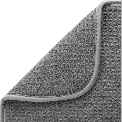 Set di 2 tappetini assorbenti in microfibra grigi, scolapiatti, asciugatura rapida, per cucina, 40 x 46 cm, lavabili in lavatrice (1/4)