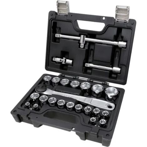 Beta – Coffret de 20 clés à douille hexagonales 8-32 mm – Accessoires inclus – Mallette 285x210x84 mm – Poids 1,80 kg - BETA 923 E