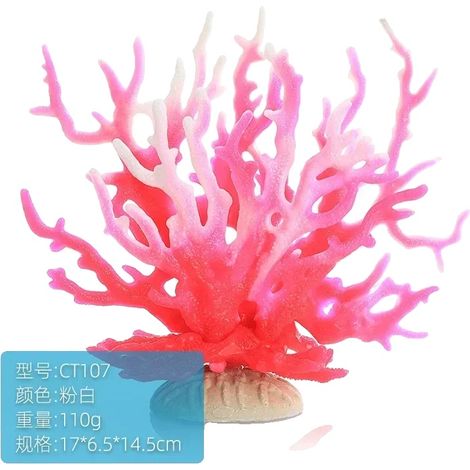 Ornamenti di corallo, design in resina in miniatura, decorazione versatile per acquario, rosa e bianco (1/2)