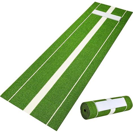 FIANAO - Tapis de Lancer Softball - 305 x 91 cm - Butte de lancer portable en caoutchouc - Gazon artificiel durable - Base en mousse antidérapante - Bandoulière incluse (1/5)