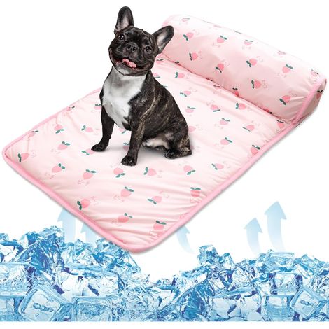 Cool Dog Bed, Coussin rafraîchissant pour animal domestique avec coussin, couverture rafraîchissante en soie glacée pour chien, coussin auto-refroidissant pour chats et chiens, coussin d'été lavable, (1/5)