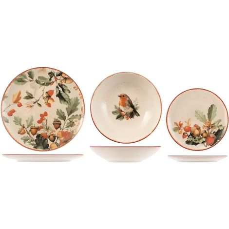 Servizio tavola Crimson Leaves 18 pezzi in stoneware Coupe (1/5)