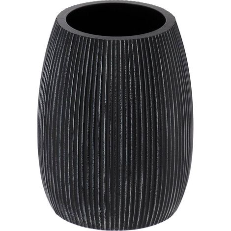 Bicchiere in poliresina a forma di sfera rigata 400 ml - nero - Tendance