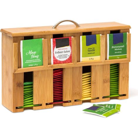 Scatola da te in bambu con 4 scomparti