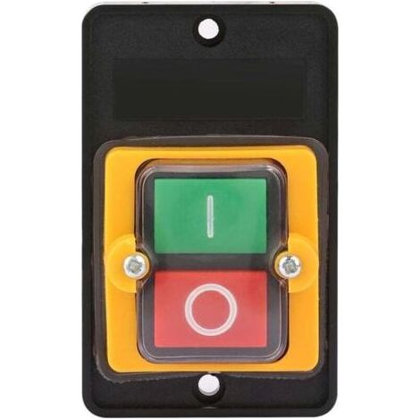 Push Button Switch, AC220V/380V 10A Waterproof Push Button Switch Safety ON/OFF Push Button Switch for Mechanical Equipment Textile Machinery (1/4)