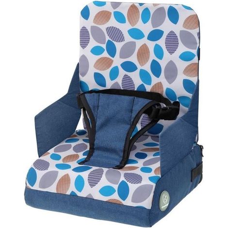 Siège rehausseur portable DREAMBABY - À emporter partout - Motif feuilles - Bleu (1/5)