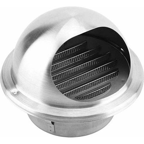 Grille de ventilation ronde en acier inoxydable avec moustiquaire, 80 mm, Fonepro (1/5)