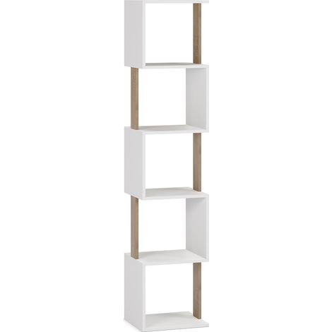 Scaffale Maldivas a 5 fori nel colore Bianco/Rovere