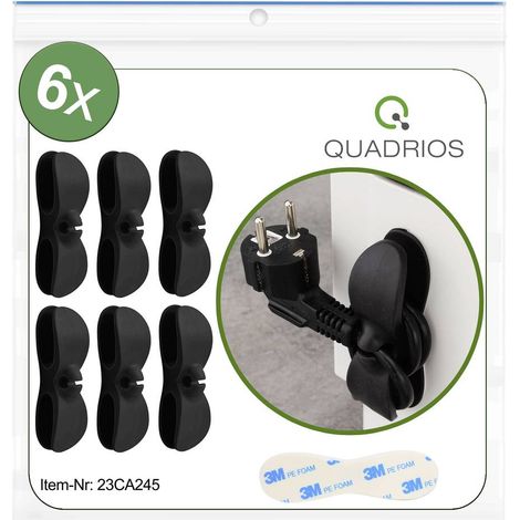 Quadrios 23CA245 Supporto per cavi autoadesivo 23CA245 Nero 6 pz. (1/5)