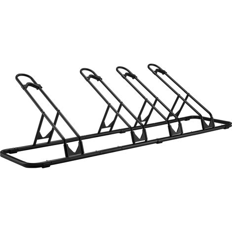 Wiltec Fahrradständer Bodenparker 4er 1600 x 370 x 440 mm Fahrradhalterung für 12–29 Zoll Fahrräder, rutschfester Radständer mit verstellbaren Halterungen (1/5)