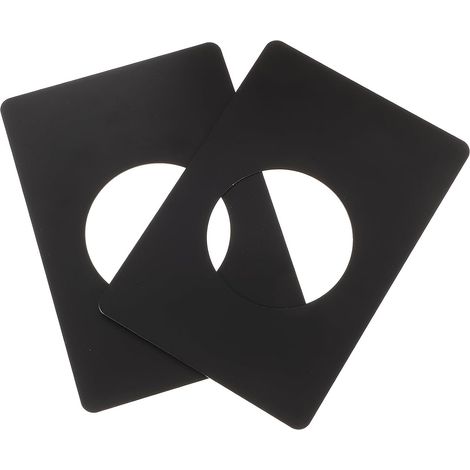 Plaque de Recouvrement du Verrou de Porte en Acier Inoxydable Noir 2 Pièces Coins Arrondis, Finition Brossée Moderne, Usage pour Entreprises et Hôtels (1/4)