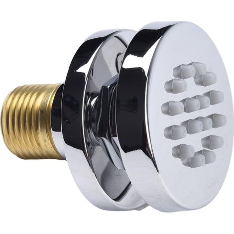Pomme de douche ronde rotative de 5,1 cm, robinet de pulvérisation latérale pour spa, connecteur G1/2, montage mural (chromé) (1/5)