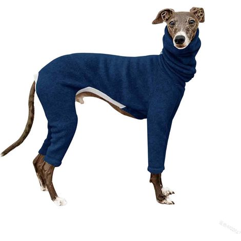 1 pull à col roulé, chien, polyester, bleu, automne hiver, vêtements chauds pour chien (1/5)