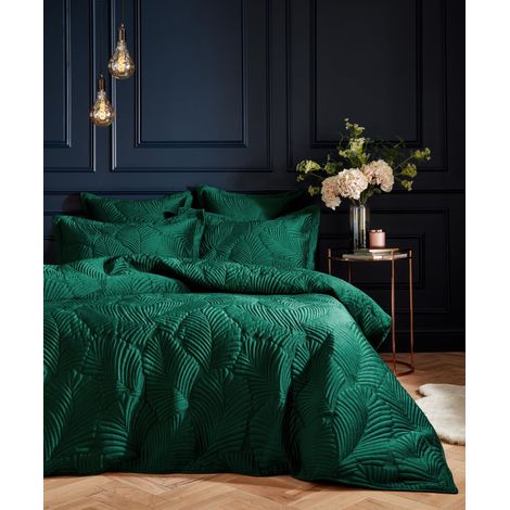 Palmeria matelassée Double Housse de Couette, Polyester, Emerald (1/4)