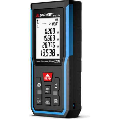 Digital Laser Distance Meter, H-D100A 100 Digital Laser Distance Meter, Length/Area/Volume/Pythagoras Theorem Measurement with LCD Backlight, IP54DIY›Hand Tools &