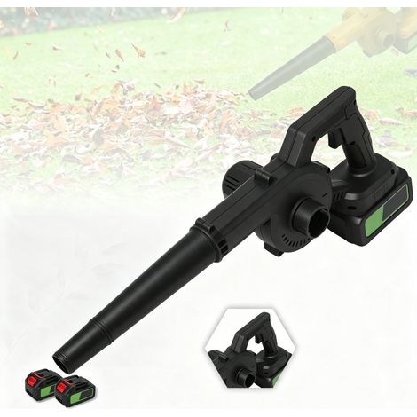 Souffleur de feuilles 550W, Souffleur feuilles portable lithium, Souffleur industriel haute puissance, 2 batteries, 23000r/min, noir (1/5)