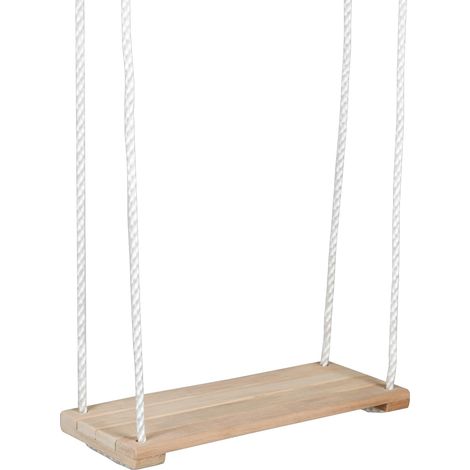 Idena 40395 - Altalena a tavola in legno, altalena per bambini dai 4 anni in su, con corde di sostegno regolabili e anelli in acciaio, portata fino a 50 kg (1/3)