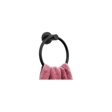 Anneau Porte-Serviettes Noir Mat Porte-essuie-Mains Moderne pour Mur de Salle de Bain Acier Inoxydable SUS304 Noir Mat-Crezuo (1/3)