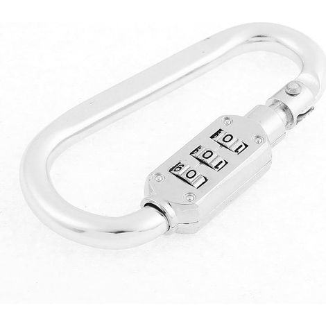 sourcingmap® rücksetzbaren Kombination Nummer 3 Digit Vorhängeschloss Karabiner Silber Ton de (1/2)