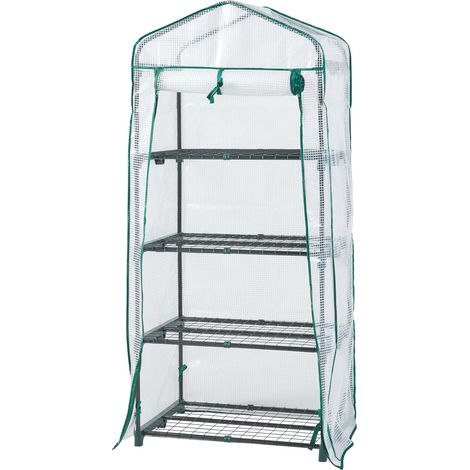 Serra da giardino a 4 livelli 158 x 69 x 49 cm bianca 030010541