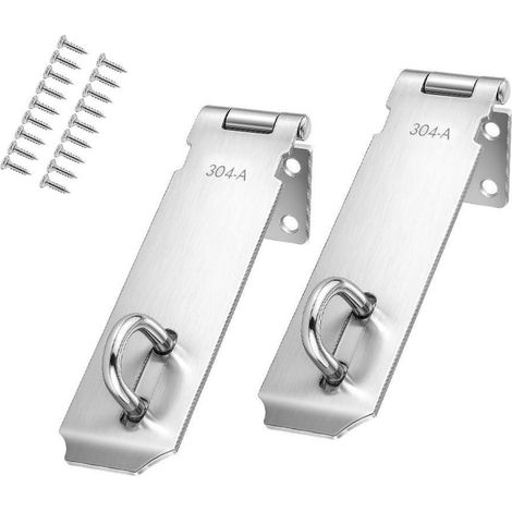 2er Set Vorhängeschloss Haspen 12,7 cm Edelstahl mit Schrauben für Tor & Schrank