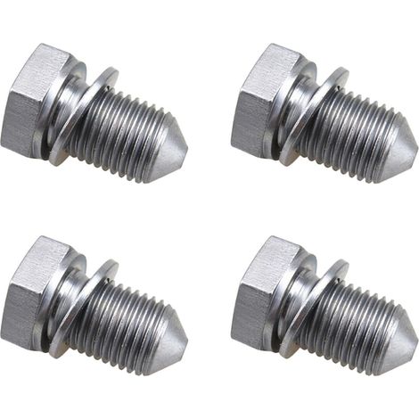 4 Stück Ölablassschraube Mit Dichtring, Ablassschraube der Ölwanne, Legierter Stahl Ölablassschraube, Oelablassschraube Mit Unterlegscheibe Gewinde Laenge Kompatibel Mit N90813202, für Autos (1/5)
