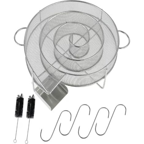 Générateur de fumée en acier inoxydable pour fumage à froid, générateur de fumée froide avec conception en maille spirale durable, outil de fumage réutilisable pour les amateurs de barbecue-AquaForge (1/5)