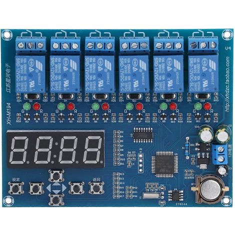 Zeitrelais 5-Kanal-Mehrkanalmodul, robustes Zeitrelais für industrielle Anwendungen, AC/DC 12V