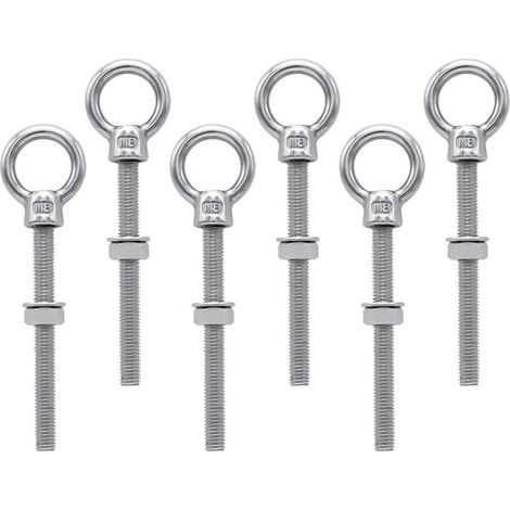 Boulons à œil M8 x 80 mm – Acier inoxydable 304 – Long filetage pour fixation sécurisée – Lot de 6 pièces (1/5)