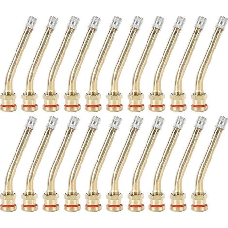 Lot de 20 valves de pneu en cuivre, excellente étanchéité, protection antirouille, pour camions, remorques et camping-cars. (1/4)