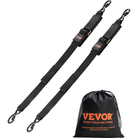VEVOR Sangle deArrimage Retractable a Cliquet Robuste, 5,08x121,92 cm, Lot de 2, Crochets S, Verrouillage de Securite, Resistance Rupture 680,4 kg, 40,64-121,92 cm, pour Remorques, Vehicules, Bateaux