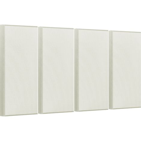 Mophorn Akustikplatten, 4 Stück, 5,1 cm dick, 60 x 30 cm, Fiberglas, schallabsorbierend, selbstklebende, schalldichte Wandplatten, Beige