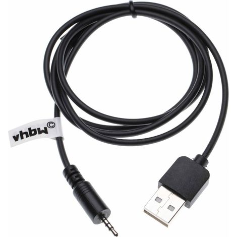 vhbw USB Jack Charger Cable compatible with JBL Synchros E50BT, E50, E40BT, E40, J56, J56BT Headphones - USB to AUX Jack Plug - Revised Version