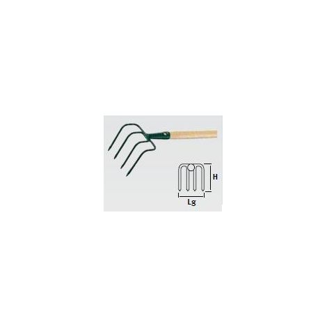 Fiskars – Croc jardin 3 dents en bois certifié 100 % PEFC – Manche extra-long pour confort d'utilisation – Rangement simple et rapide