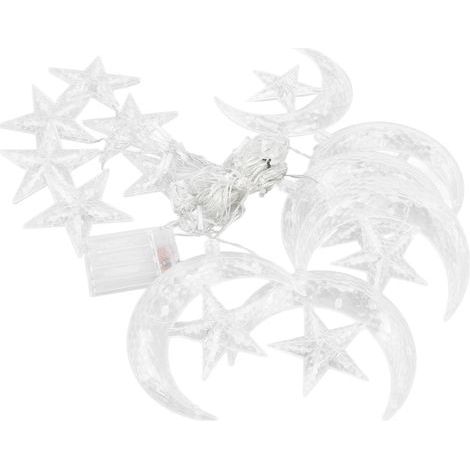 Sternen- und Mond-Lichterkette, 3,3 m, 126 LEDs, dekorative Lichterkette für Ramadan, Feste, Hochzeitsfeiern, Zuhause, Terrasse, Fenster, Garten (1/5)